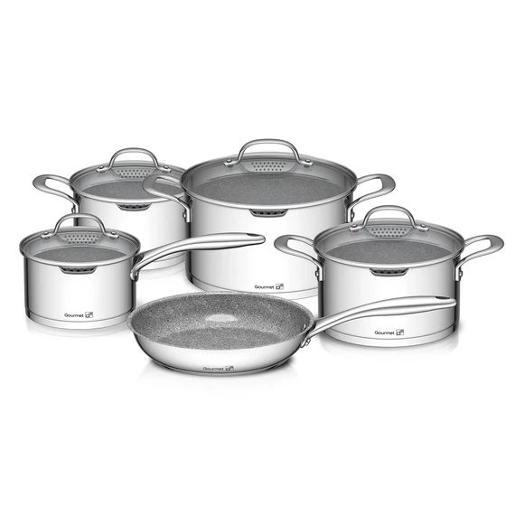 G21 Gourmet Miracle 9 darabos edénykészlet  rozsdamentes acél / greblon