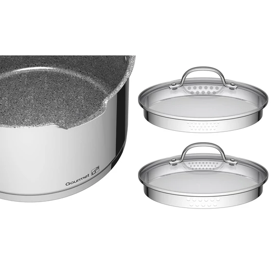 G21 Gourmet Miracle 28 cm átmérőjű főzőedény, rozsdamentes acél/greblon