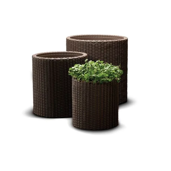 Keter Cylinder M virágcserép, barna