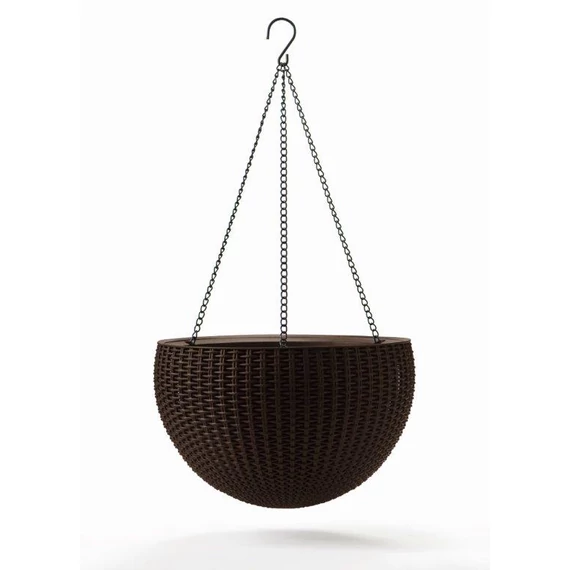 Keter Hanging Sphere függesztett virágtartó, whiskey barna