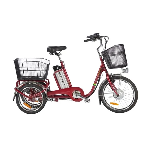 Spirit SHOPPING2 elektromos kerékpár, piros háromkerekű, 250W, 36V/18Ah
