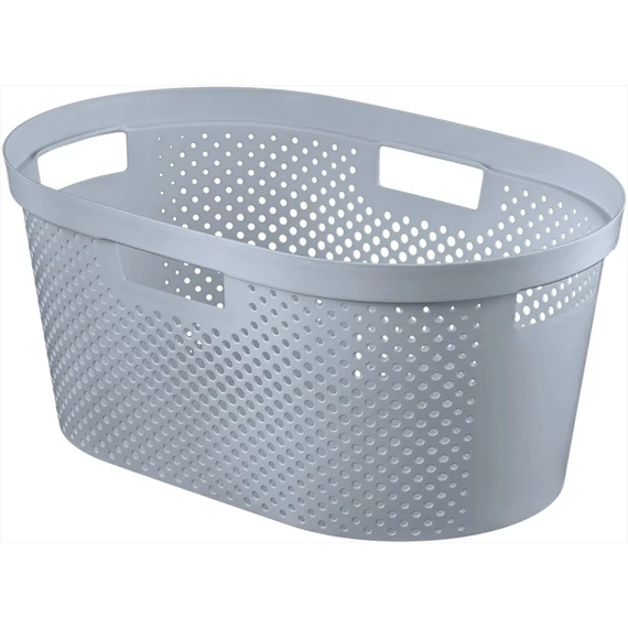 Curver Infinity Dots 40 literes tisztaruha kosár, szürke