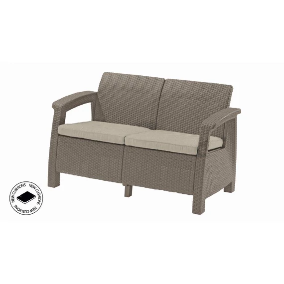 Kerti bútor Keter Corfu love seat kétszemélyes kanapé, cappuccino szín