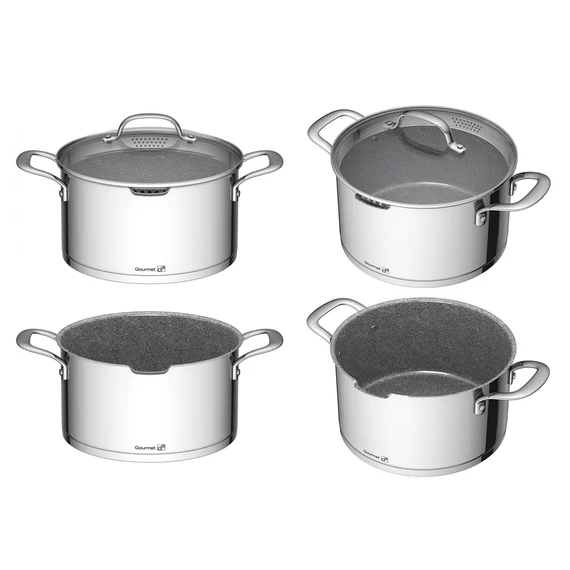 G21 Gourmet Miracle edénykészlet, egy serpenyővel több, 11 darabos, rozsdamentes acél/greblon