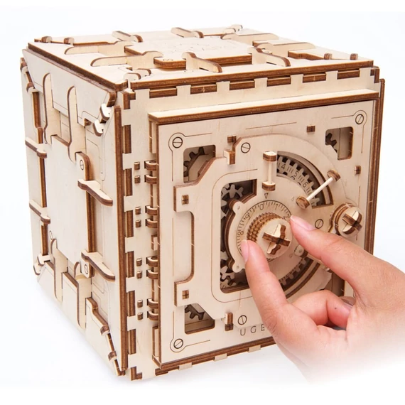 Ugears játék - 3D fa mechanikus kirakós Széf