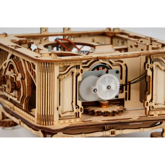 Robotime játék - 3D fa mechanikus kirakós Gramofon (elektromos hajtás)