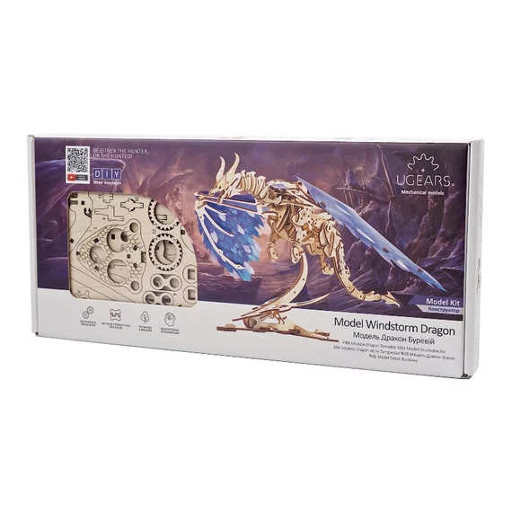 Ugears játék - 3D fa mechanikus kirakós Sárkány