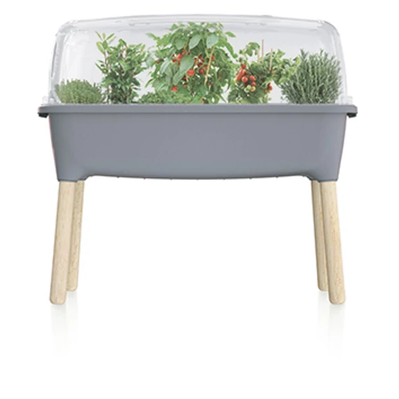 Prosperplast RESPANA PLANTER WOOD HIGH SET palántázó 78 cm szürke kő