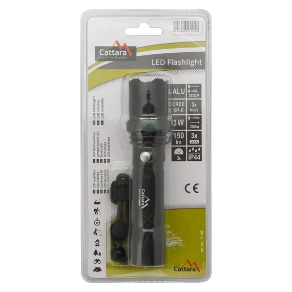 Cattara zseblámpa LED 150lm ZOOM 3 funkció