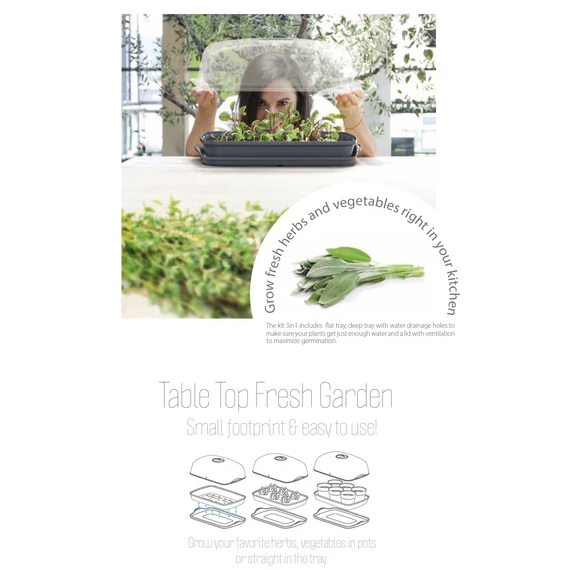 Prosperplast RESPANA TABLE GREENHOUSE palántázó antracit 39,1 cm