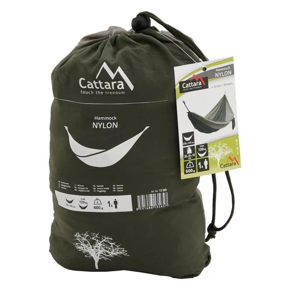 Cattara NYLON 275x137cm függőágy zöld-barna