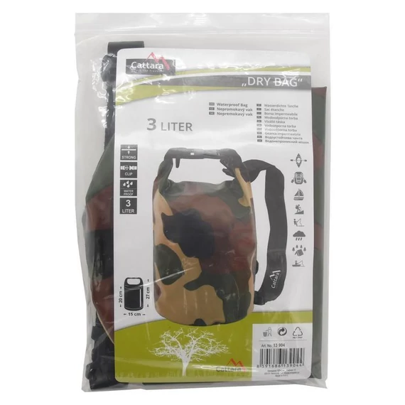 Cattara DRY BAG csónaktáska 3 L terepmintás