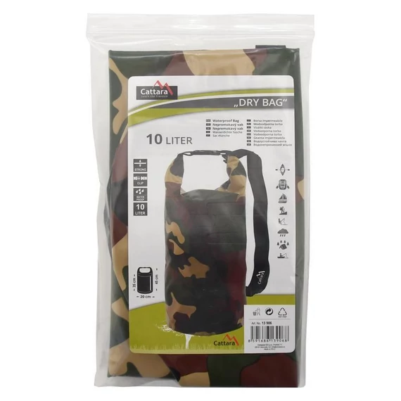 Cattara DRY BAG csónaktáska 10 L terepmintás