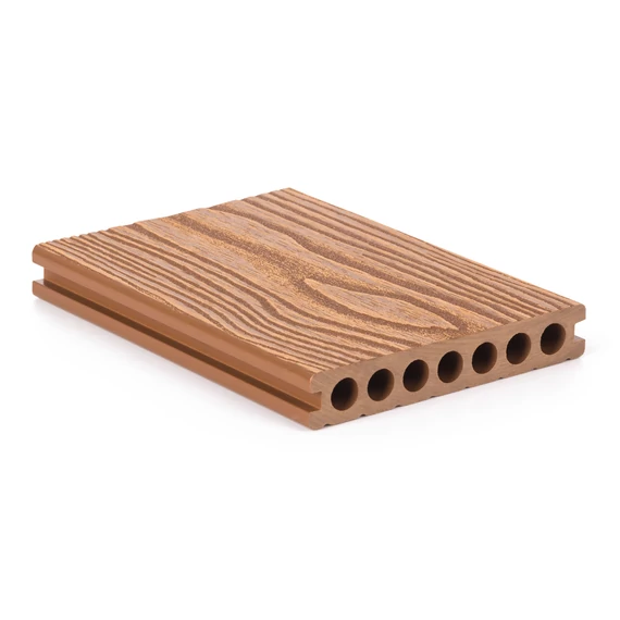 G21 kültéri burkolólap 2,5 x 14,8 x 30 cm, Light Wood kerek lyukakkal, WPC