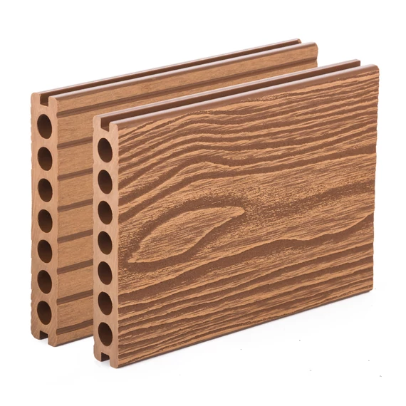 G21 kültéri burkolólap 2,5 x 14,8 x 30 cm, Light Wood kerek lyukakkal, WPC