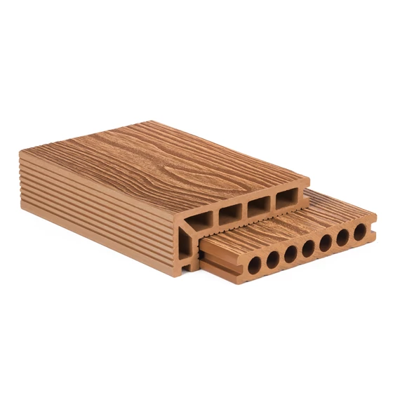 G21 kültéri burkolólap 2,5 x 14,8 x 30 cm, Light Wood kerek lyukakkal, WPC