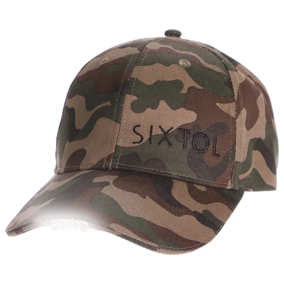 Sixtol LED siltes sapka B-CAP 25lm világítással, újratölthető, USB terepszínű