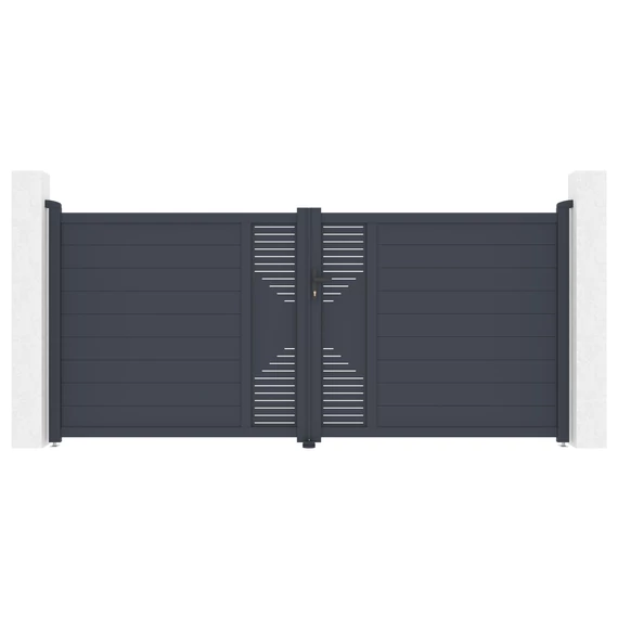 Kapu G21 Marion 350x158 cm kétszárnyú, antracit színű