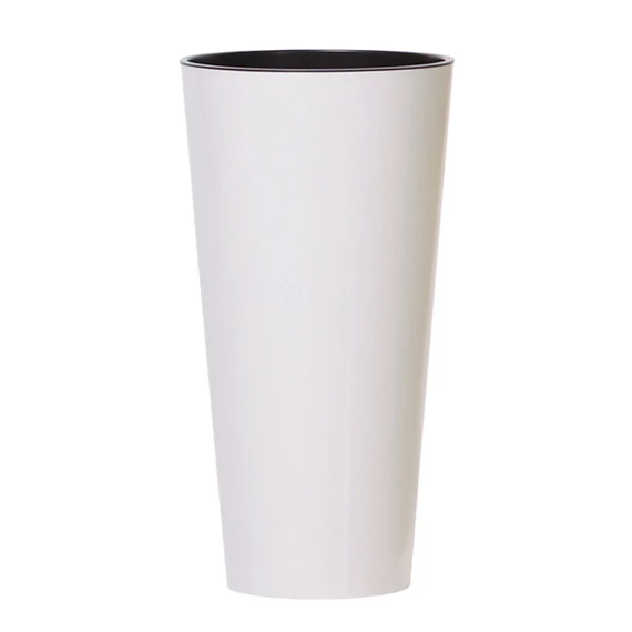 Prosperplast TUBUS SLIM fehér fényes 20 cm virágcserép