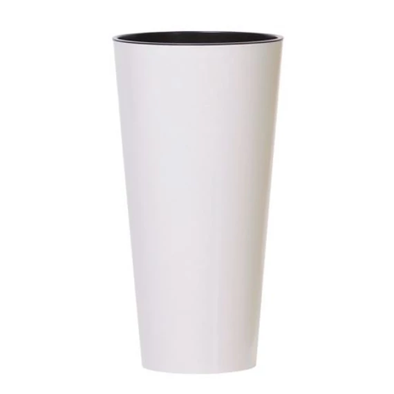 Prosperplast TUBUS SLIM fehér fényes 25 cm virágcserép