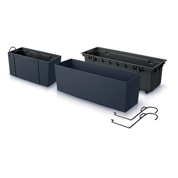 Virágcserép Prosperplast URBI CASE W 39,5 cm antracit színben