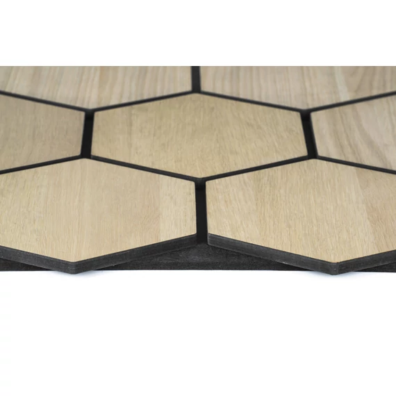 Akusztikus panel G21 81,5x66,5x2,1 cm méhsejt alakú, natúr tölgyfa