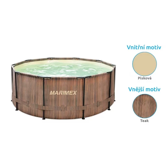 Marimex Florida medence 3,66x0,99 m szkimmerrel – TEAK mintázat