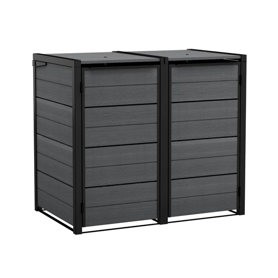 Kerti tároló Keter Hide Away 2x 120 l-es kukákhoz, szürke