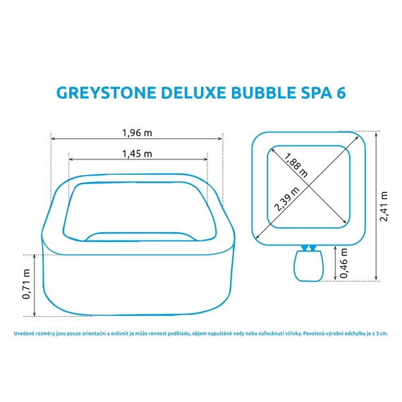 Felfújható pezsgőfürdő Marimex Greystone Deluxe Bubble Spa 6 NP