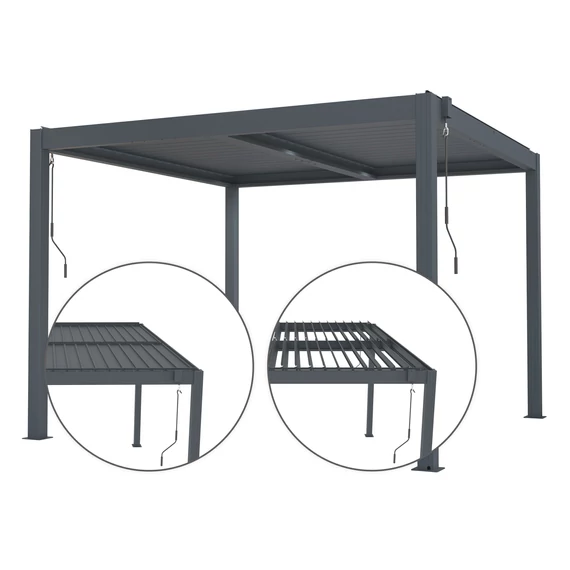 Bioklimatikus pergola G21 Austin 3x3 m, antracit alumínium - sérült csomagolás